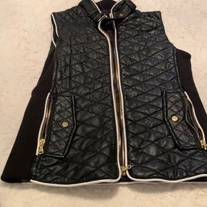 Leather pleated vest